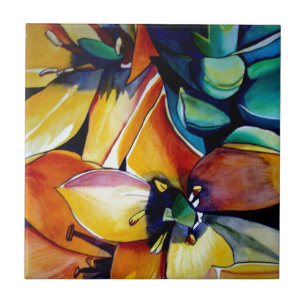 Azulejo De Cerâmica Estrela Amarela de Bethlehem flor aquarela