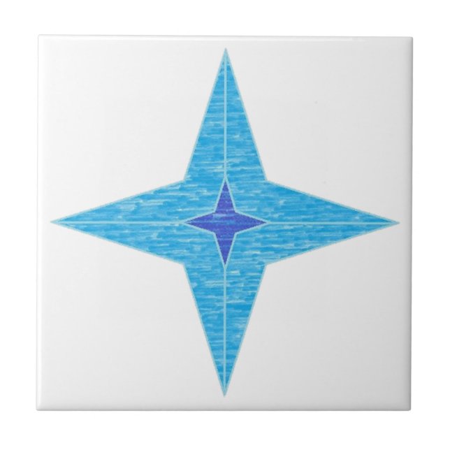 Azulejo De Cerâmica Estrela Azul (Frente)