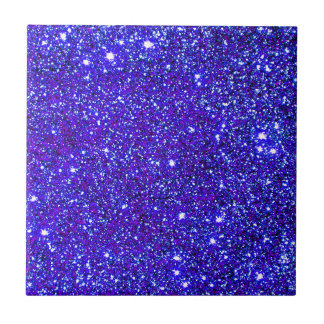 Azulejo De Cerâmica Estrela azul escuro de Starfield do céu nocturno