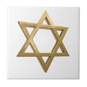 Azulejo De Cerâmica estrela david do chanukkah dourado