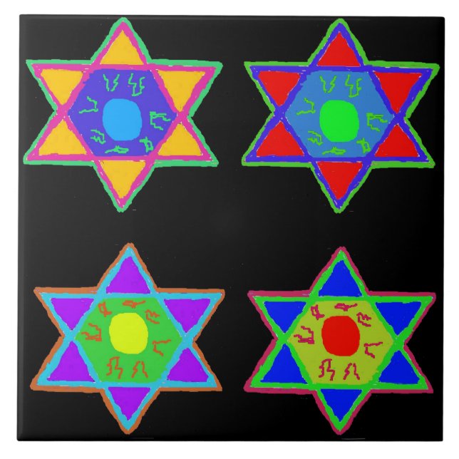 Azulejo De Cerâmica Estrela de David (Frente)