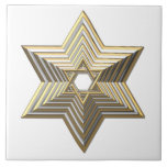 Azulejo De Cerâmica Estrela de David dourada<br><div class="desc">Estrela de David dourada

Sinta livre adicionar suas próprias palavras e/ou imagens a este artigo através ferramentas da personalização de Zazzle das grandes.  Este design igualmente disponível em dúzias de outros produtos. Obrigados para parar perto! Deus abençoe!</div>