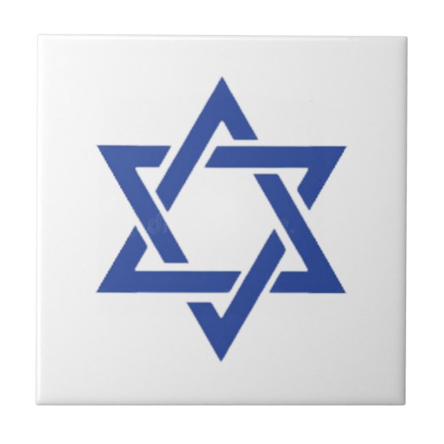 Azulejo De Cerâmica Estrela de David Israel Judaico Premier (Frente)