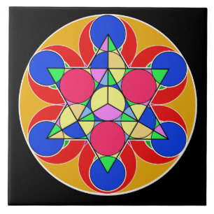 Azulejo De Cerâmica Estrela de Fogo