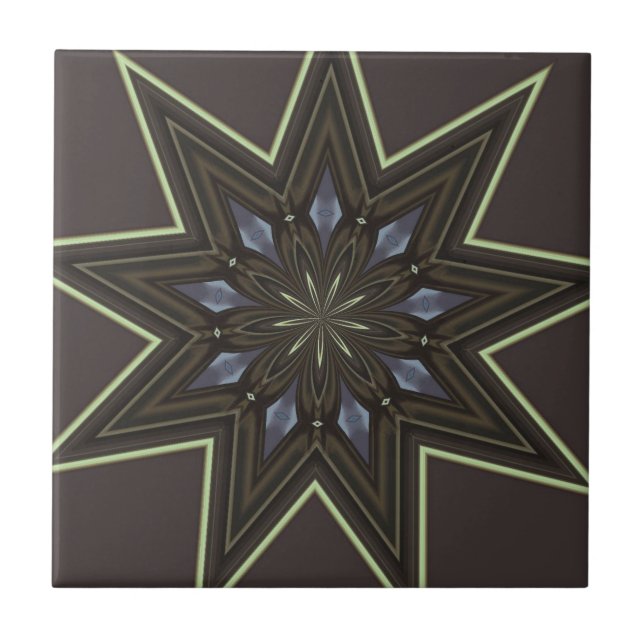 Azulejo De Cerâmica Estrela de Nove Pontas (Frente)