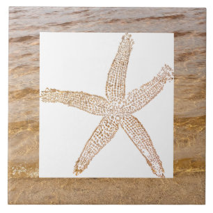 Azulejo De Cerâmica Estrela-do-mar Areia da Praia Costeira Decoração d