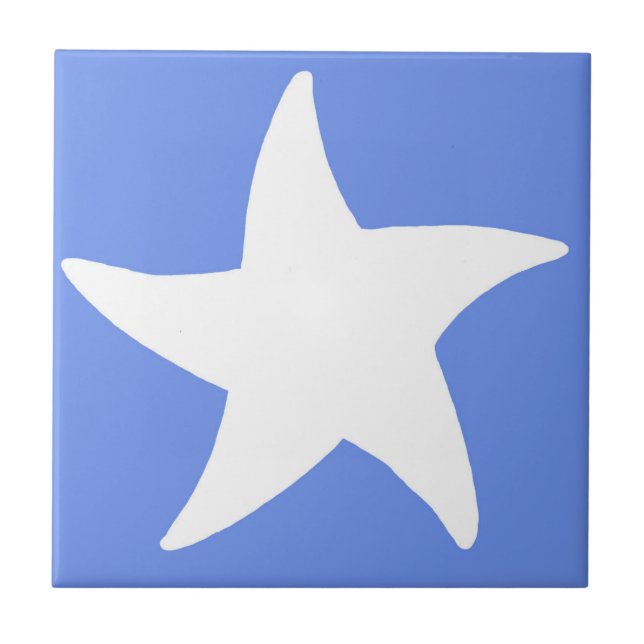 Azulejo De Cerâmica Estrela do Mar Azul (Frente)