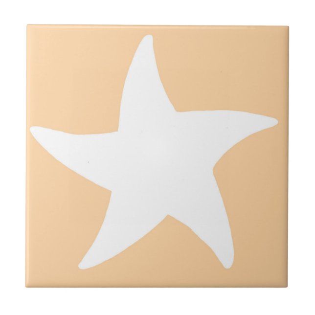 Azulejo De Cerâmica Estrela do Mar de Pêssego (Frente)