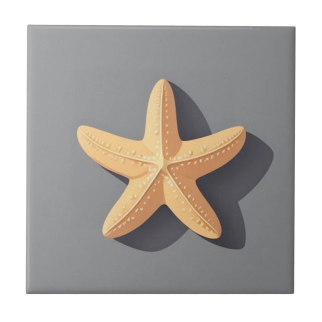 Azulejo De Cerâmica Estrela-do-mar e sua Sombra (Frente)
