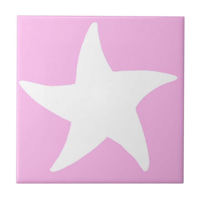 Azulejo De Cerâmica Estrela-do-Mar Rosa (Frente)