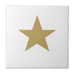 Azulejo De Cerâmica Estrela Dourada<br><div class="desc">Azulejo Dourado de Cerâmica Star. Estrelas estão sempre na moda!</div>