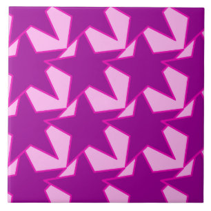 Azulejo De Cerâmica Estrela Geométrica Moderna - roxo ametista e rosa