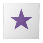 Azulejo De Cerâmica Estrela Roxa<br><div class="desc">Azulejo de cerâmica em estrela púrpura. Estrelas estão sempre na moda!</div>