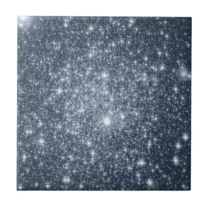 Azulejo De Cerâmica Estrelas Azuis de Aço Escuro
