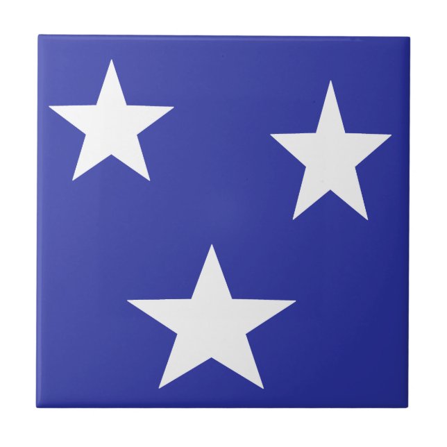 Azulejo De Cerâmica Estrelas brancas em azul (Frente)
