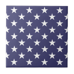 Azulejo De Cerâmica Estrelas Brancas Padrão de Bandeira Patriótica Ame