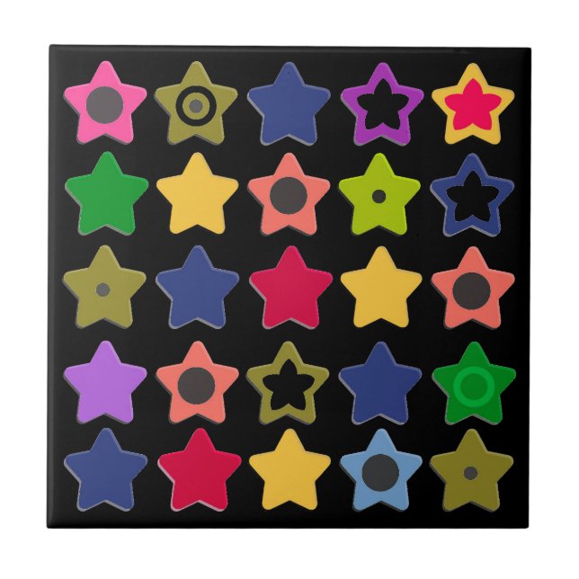 Azulejo De Cerâmica Estrelas brilhantes (Frente)