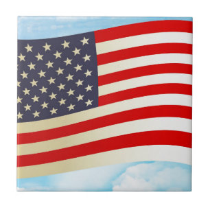 Azulejo De Cerâmica Estrelas de Bandeira Americanas Grevem Tropas Hone