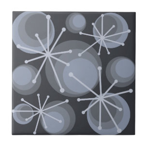 Azulejo De Cerâmica Estrelas de Círculos de meio século