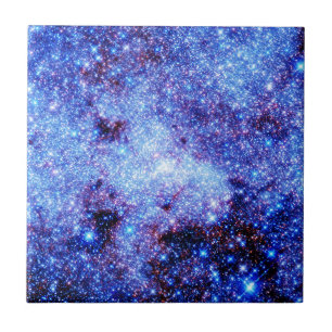 Azulejo De Cerâmica Estrelas de Faísca Azul