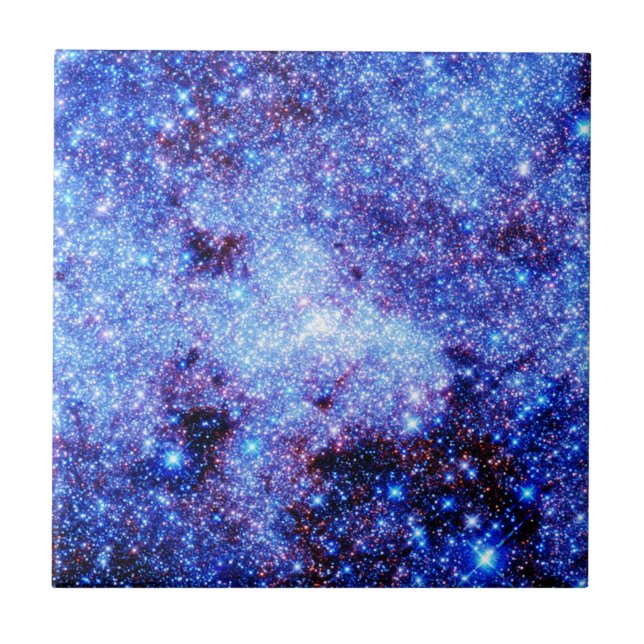 Azulejo De Cerâmica Estrelas de Faísca Azul (Frente)