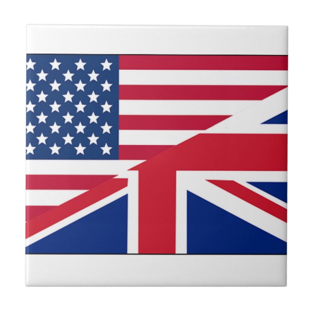 Azulejo De Cerâmica Estrelas de Padrão de Bandeira da Union Jack Ameri (Frente)