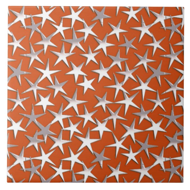 Azulejo De Cerâmica Estrelas de prata no cobre (Frente)