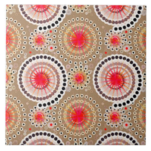 Azulejo De Cerâmica Estrelas e pineiras, esticadas, vermelhas, brancas