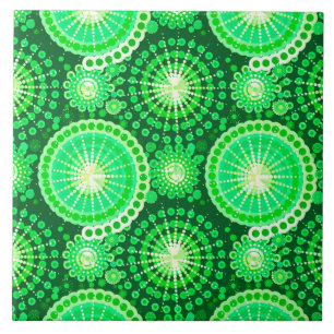 Azulejo De Cerâmica Estrelas e pineiras, verde-pinho escuro
