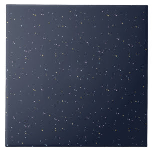 Azulejo De Cerâmica Estrelas Fofas Em Um Céu Noturno Brilhante
