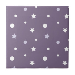 Azulejo De Cerâmica Estrelas Roxas