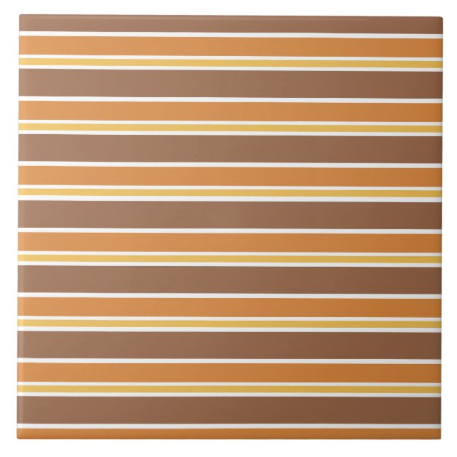 Azulejo De Cerâmica Estrias do século médio retrô multicoloridas (Frente)