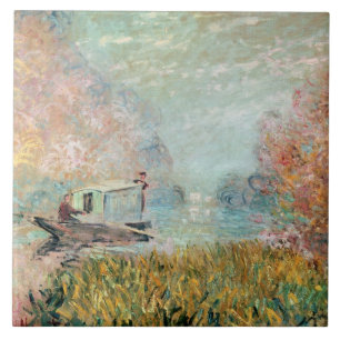Azulejo De Cerâmica Estúdio do barco de Claude Monet no Seine