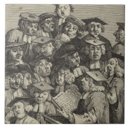 Azulejo De Cerâmica Estudiosos em uma aula (por William Hogarth)