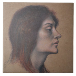 Azulejo De Cerâmica Estudo de uma Cabeça de Mulher (por Evelyn De Morg