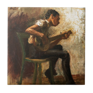 Azulejo De Cerâmica Estudo para a dança do menino do negro