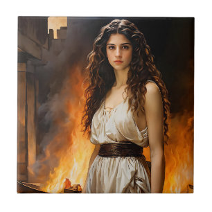 Azulejo De Cerâmica "Eterno Helen: Catalisador de Troy"