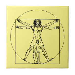Azulejo De Cerâmica Eterno Leonardo da Vinci Homem-Vitruviano