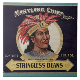 Azulejo De Cerâmica Etiqueta de Beans sem Cordas Chefe de Maryland, 19