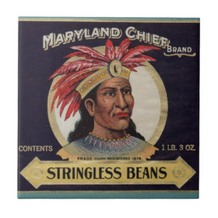 Azulejo De Cerâmica Etiqueta de Beans sem Cordas Chefe de Maryland, 19