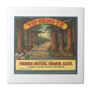 Azulejo De Cerâmica Etiqueta de Taxa de Fruta da Vintagem YO-SEMI-TE