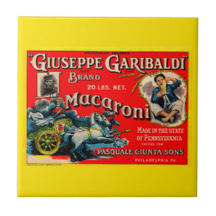 Azulejo De Cerâmica etiqueta do macarrão de Giuseppe Garibaldi do 192