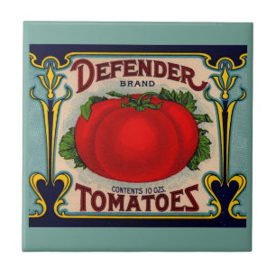 Azulejo De Cerâmica etiqueta dos tomates da marca do defensor dos