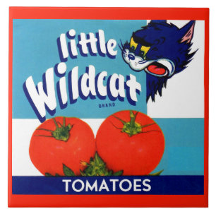 Azulejo De Cerâmica Etiqueta pequena de tomate Wildcat