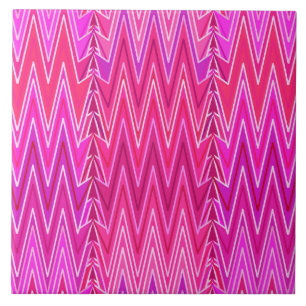 Azulejo De Cerâmica Etnia Chevron Damask, Purple e Fuchsia Pink