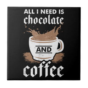Azulejo De Cerâmica Eu Adoro Chocolate E Café