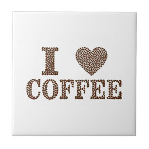 Azulejo De Cerâmica Eu Amo Café