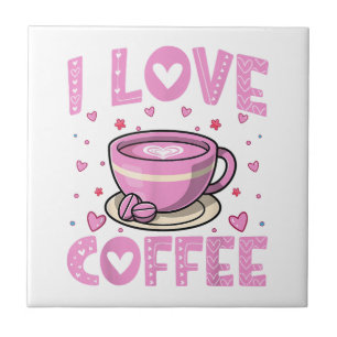 Azulejo De Cerâmica Eu Amo Café - Engraçado Cafeine Drinker Caffeine A