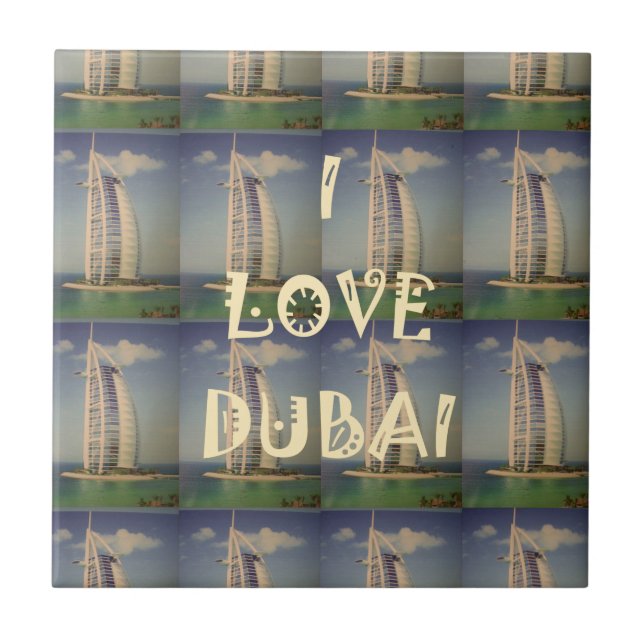 Azulejo De Cerâmica Eu Amo Dubai (Frente)