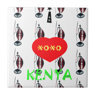 Azulejo De Cerâmica Eu amo Kenya XOXO